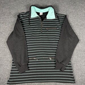 Mondi Sports Women's Pullover Vintage Blue Embroidered Zipper Pocket